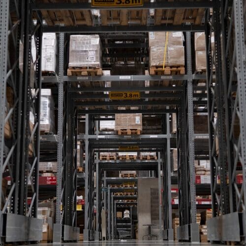 a large warehouse filled with lots of boxes